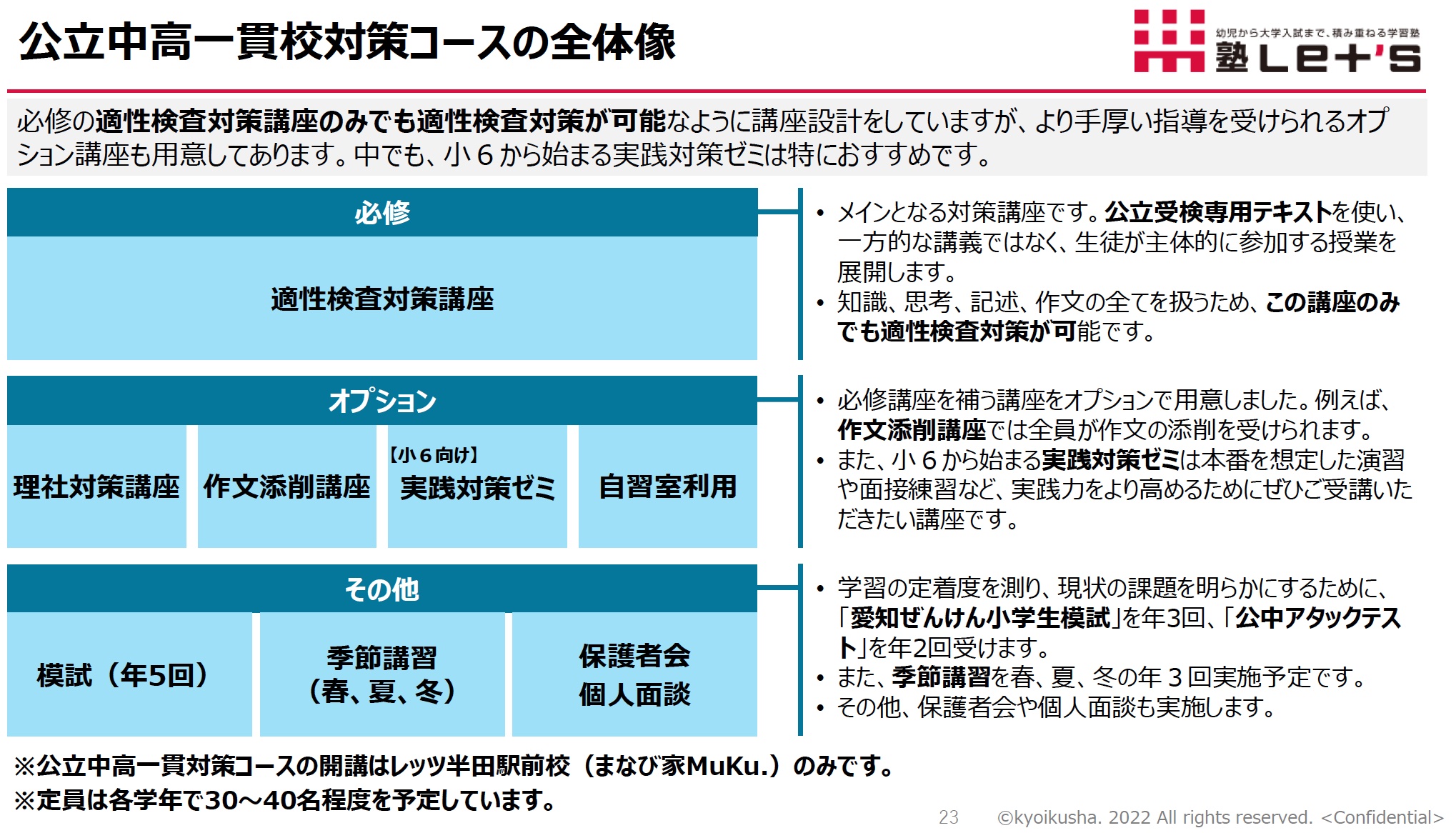 第一回 保護者向け愛知県公立中高一貫校対策セミナーを開催しました。